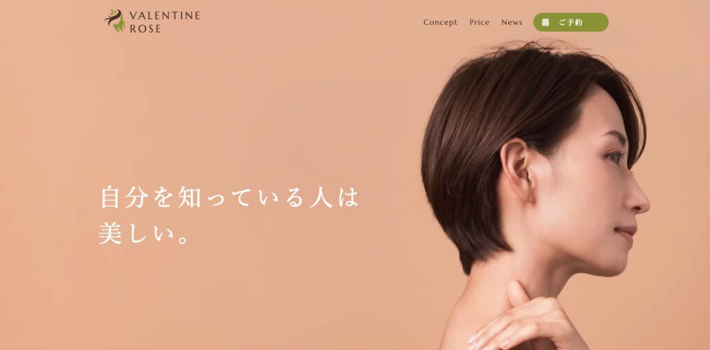 架空サロンサイトのファーストビュー